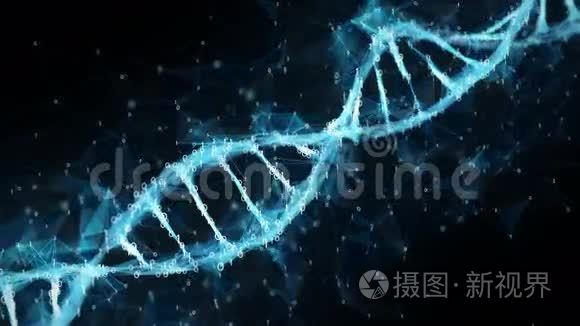 抽象运动背景-数字二元屈膝DNA分子4k环