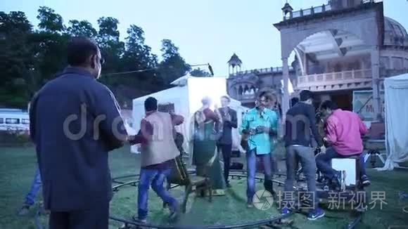 印度电影摄制组工作视频