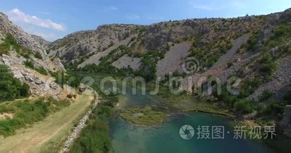 克罗地亚兹曼贾河的鸟瞰图视频