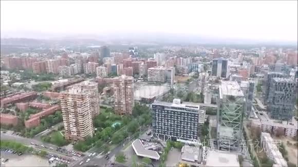 智利圣地亚哥的空中景观视频