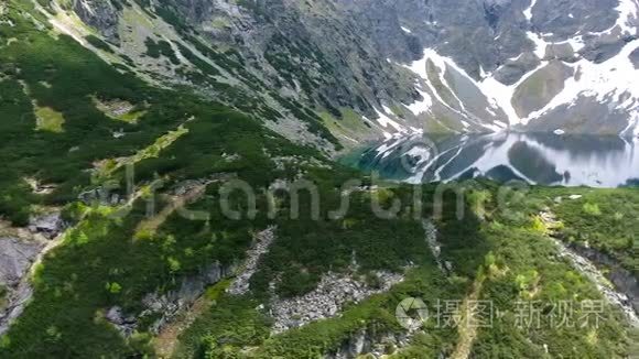 美丽的山湖和水视频