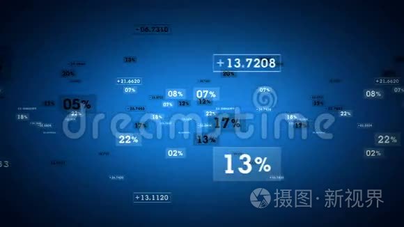 百分比和值蓝跟踪视频