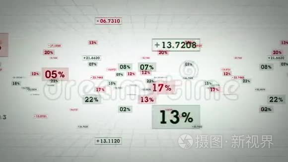 百分比和值白色跟踪视频