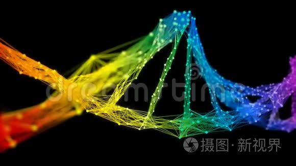 分离彩虹数字荧光dna分子链彩色环短视频
