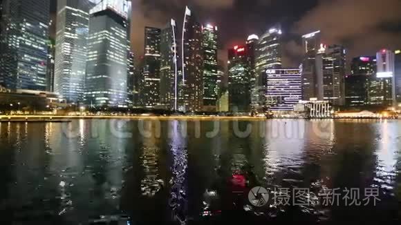 新加坡滨海湾夜景. 旅行。