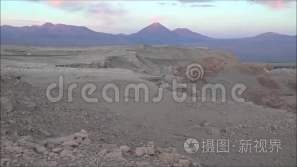 智利阿塔卡马沙漠的景观和山脉视频