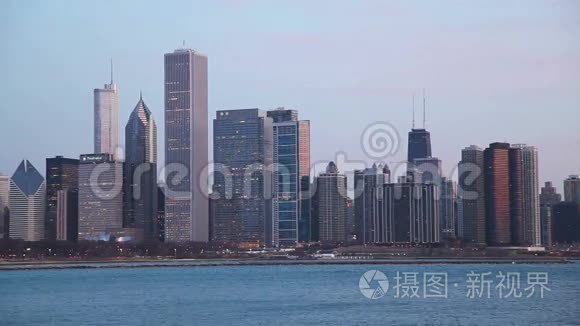芝加哥市中心城市景观视频