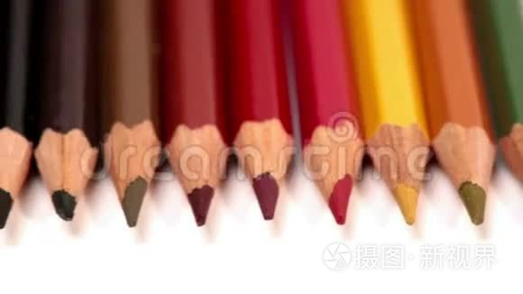 彩色铅笔一个白色背景视频