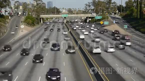 繁忙高速公路交通的时间流逝视频
