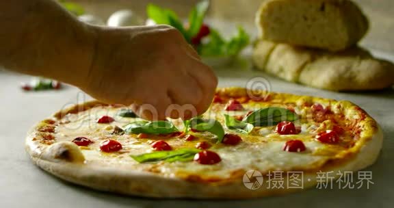 配料和动作拍摄4k或6k分辨率由意大利食品行业专业机构和专业厨师。