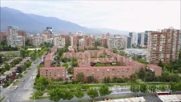 智利首都圣地亚哥的鸟瞰图