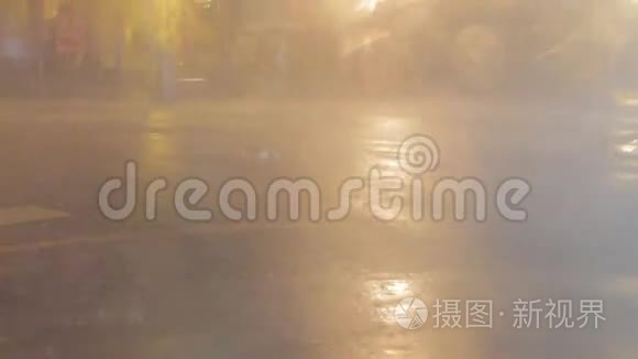 台风期间街上的雨和风视频