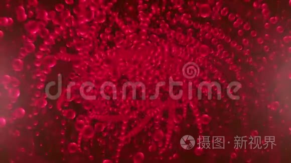 红色旋转片上的抽象球视频