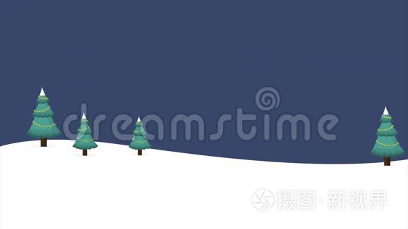 圣诞老人雪橇圣诞仙境现场录像视频