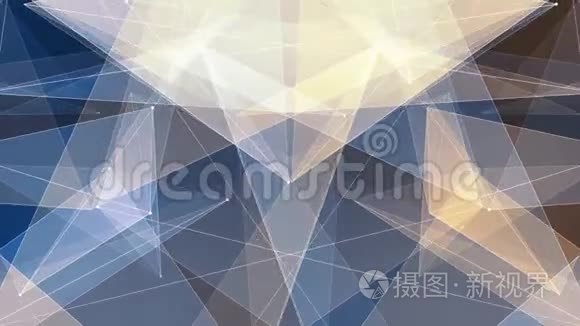 中文摘要：黄色蓝色Poligon网络连接云动画背景新质量动态技术运动多姿多彩
