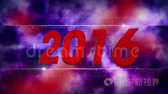 4K图形烟花爆炸至2016年.