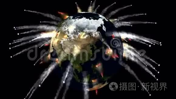 地球的数字动画视频