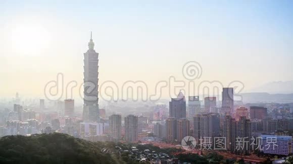 台湾台北晚景时间流逝