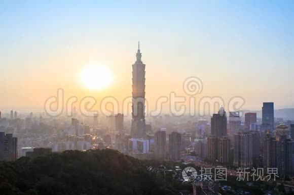 台湾台北晚景时间流逝视频