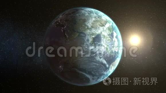 旋转地球的动画视频