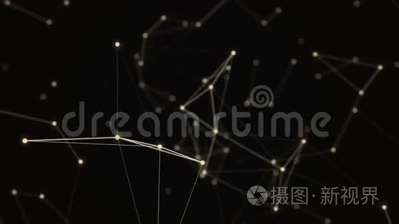 用动线，点，三角形抽象几何背景.. 普莱克斯幻想抽象技术。