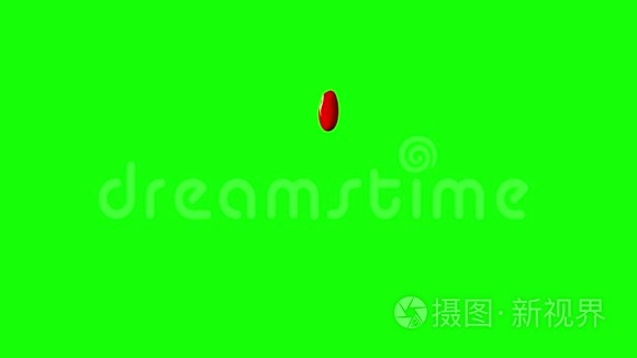 红墨水滴在绿色屏幕背景视频