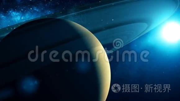 现实的土星从太空视频