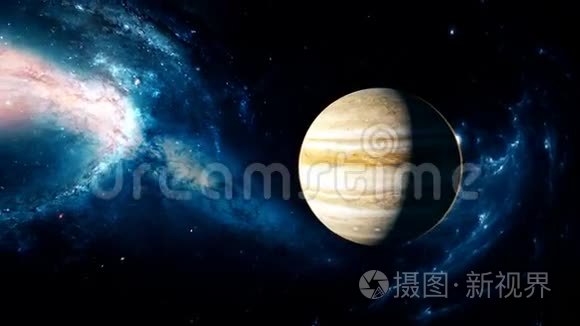 来自深空的真实美丽的木星视频