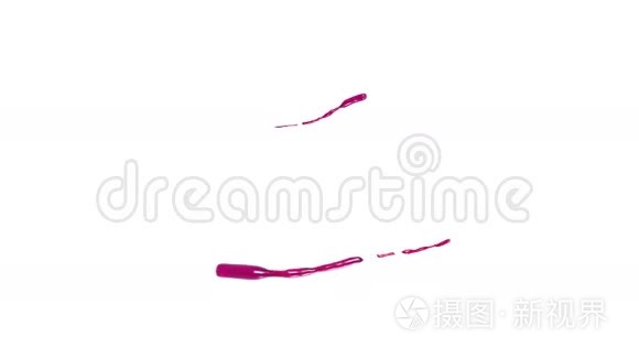 白色背景上的粉红色液体圆圈视频