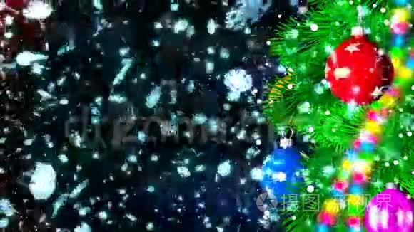 高清循环背景与美好的圣诞球视频