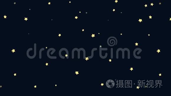 动画卡通月与星夜视频