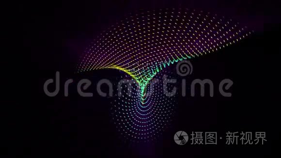 带有粒子物体和光的未来动画，循环高清1080p