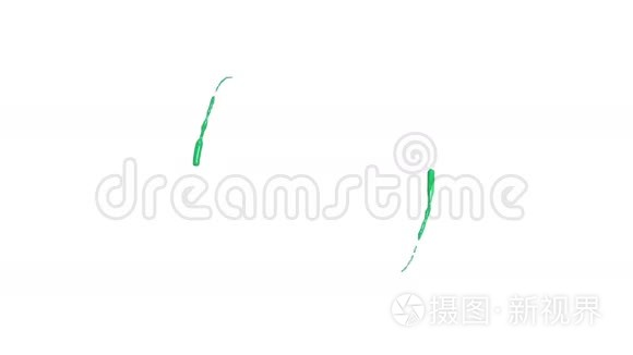 白色背景上的绿色液体圆圈视频