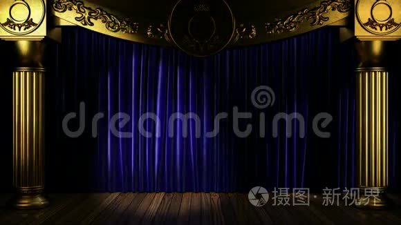 织物窗帘舞台上的循环灯视频