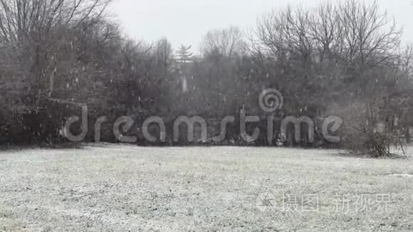 大雪景观背景视频