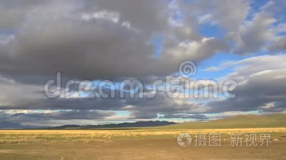 蒙古国家一侧的延时景观视频