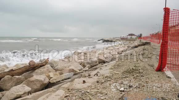 海岸洪水和海滩侵蚀视频