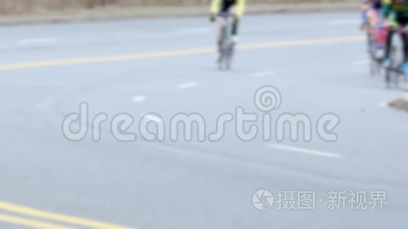 慢动作的道路自行车比赛视频