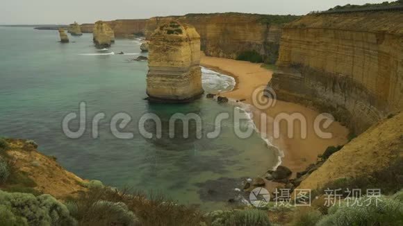 十二使徒在澳洲的悬崖和海景视频