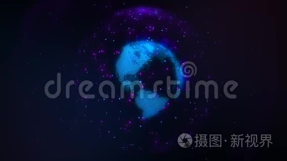 数字网络从地球卫星的视角视频