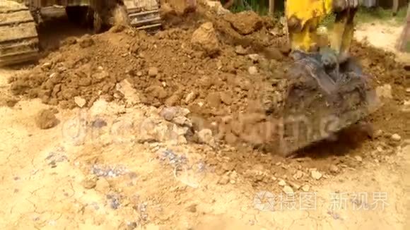 重型设备挖掘机周围挖掘声音视频