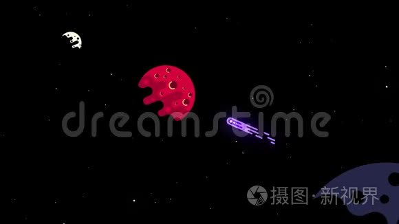 有行星彗星和恒星的空间视频