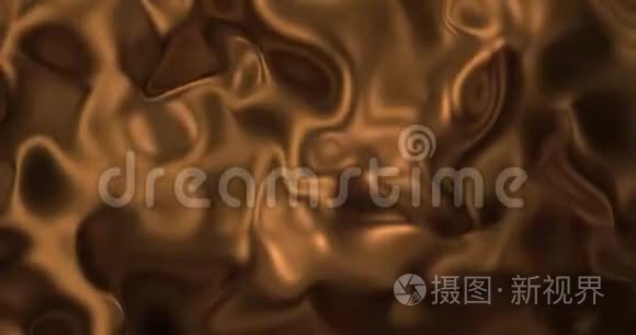 液体热巧克力背景.. 熔化黑暗巧克力纹理3D渲染循环4k。 魅力丝绸背景动画。