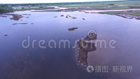 水和绿地空中拍摄