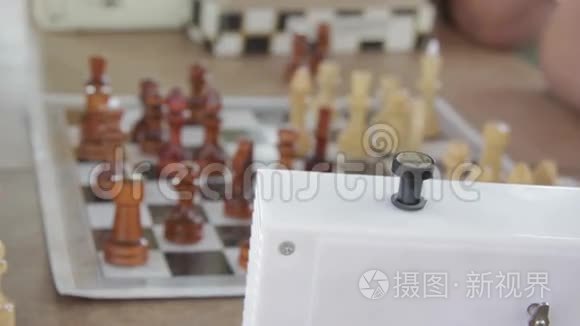 国际象棋比赛的特写
