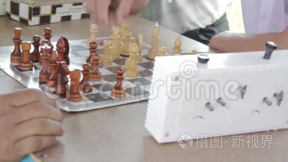 国际象棋比赛的特写