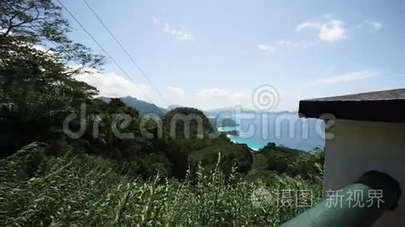 热带岛屿的高点景观视频