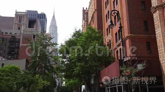 曼哈顿克莱斯勒大厦的街景视频