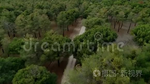 山林碎石路高空拍摄视频