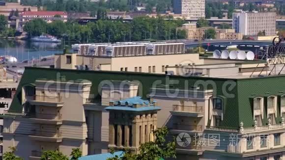 Dnieper路堤全景视频剪辑视图